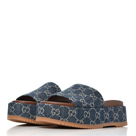 gucci denim platform sandals